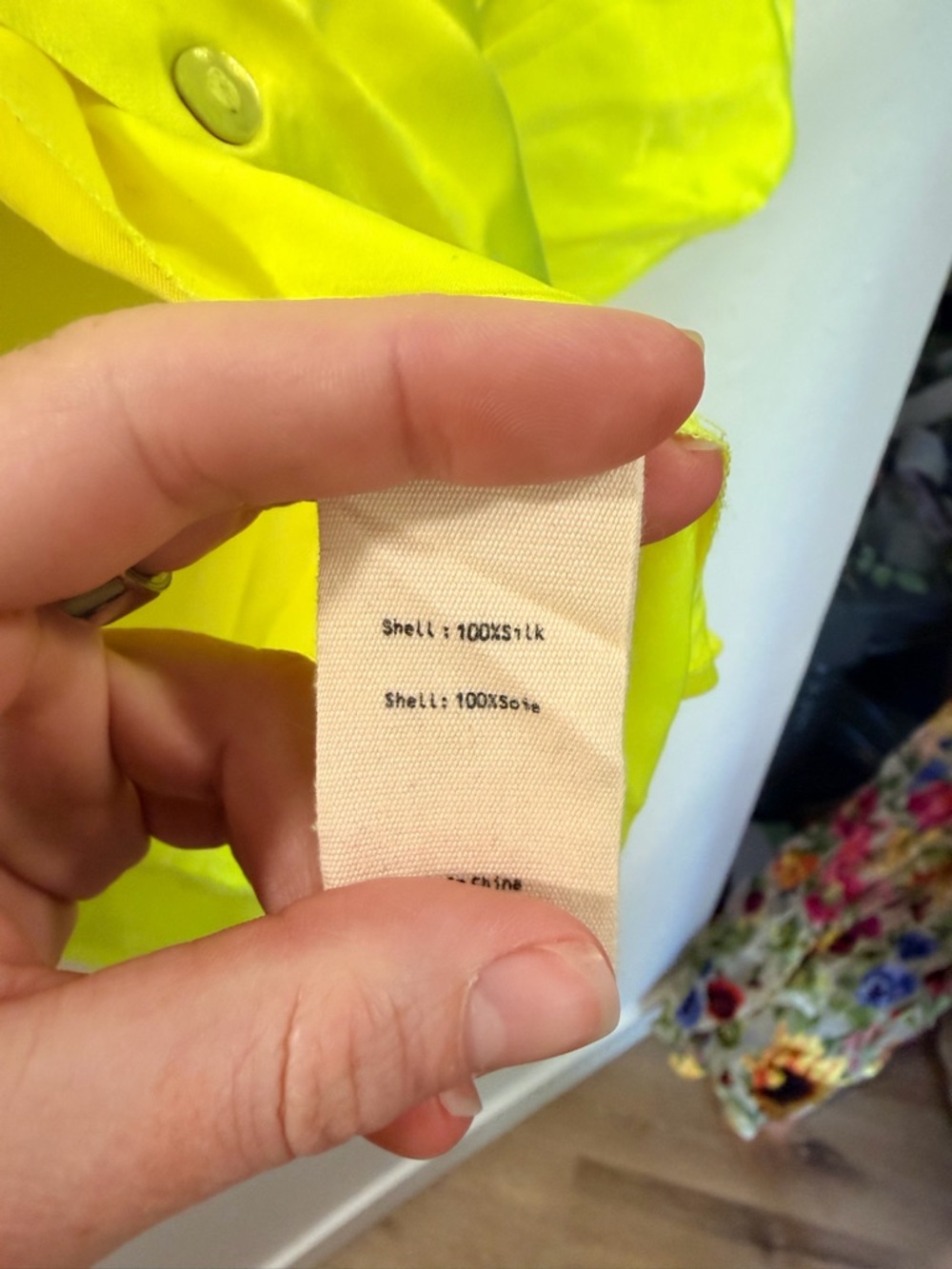 L'AGENCE Neon Yellow Silk Button-Down Shirt - Picture 2 of 3